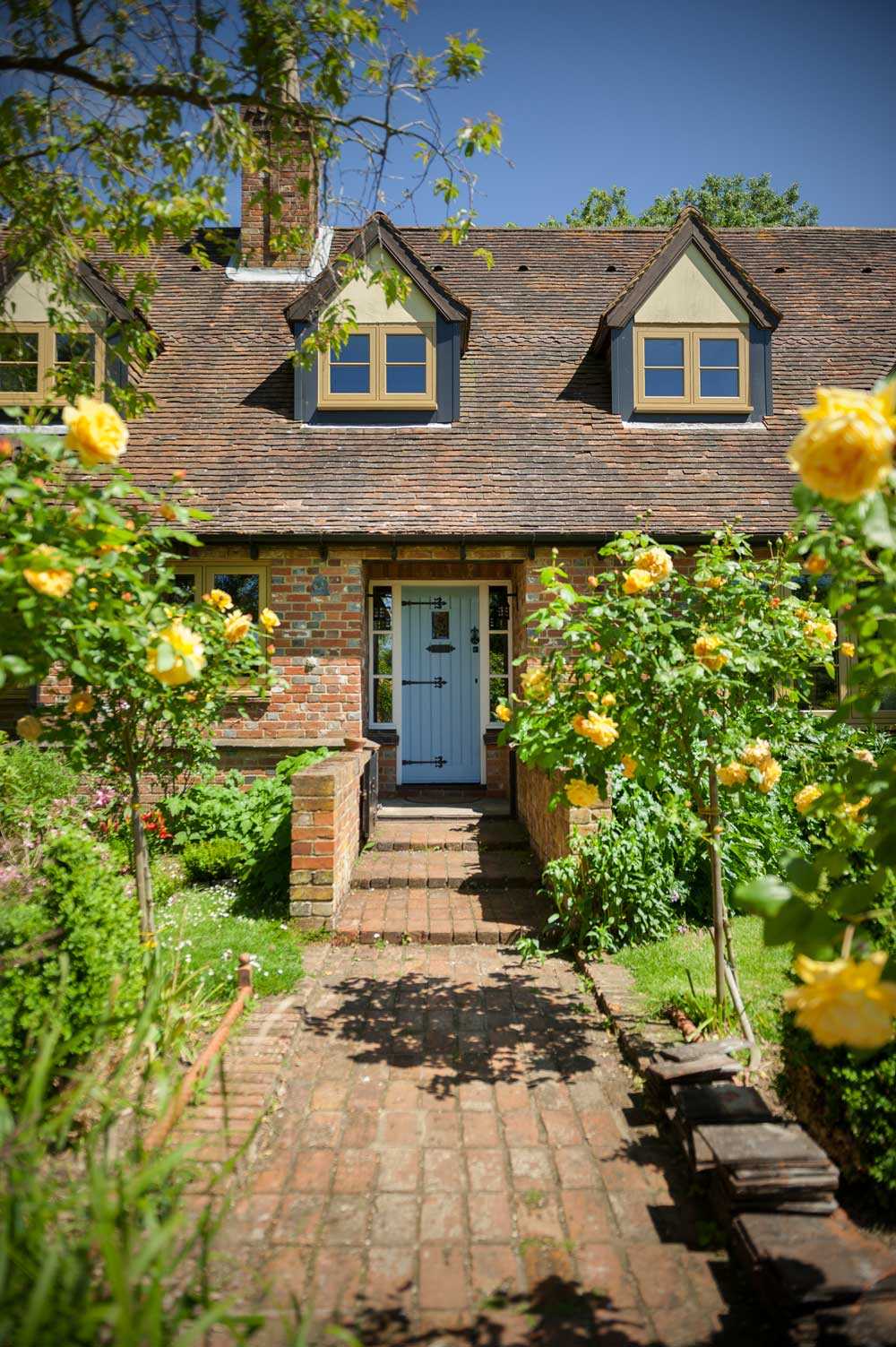 blue composite door with oak residence 9 windows weybridge