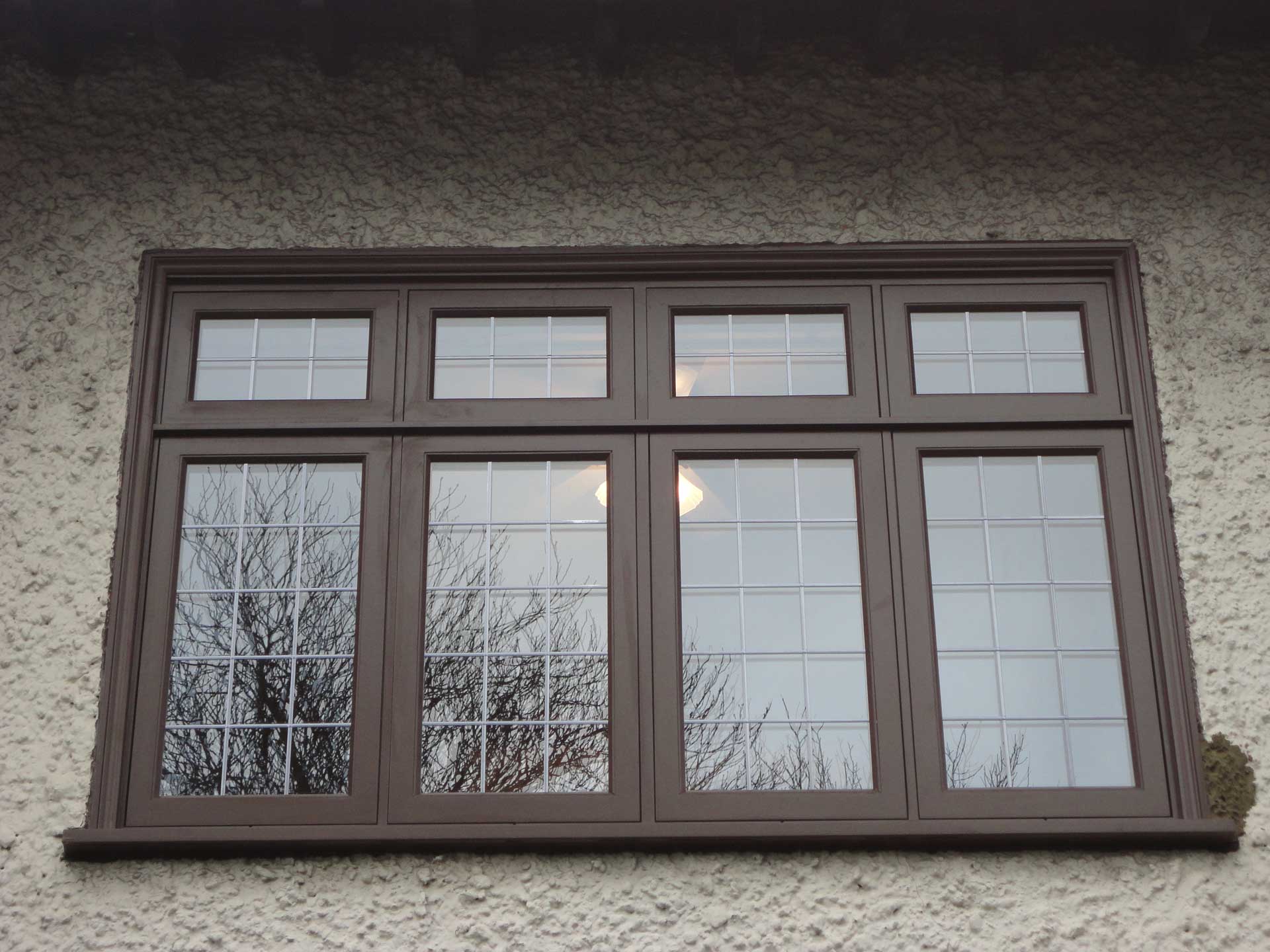 Brown framed timber window