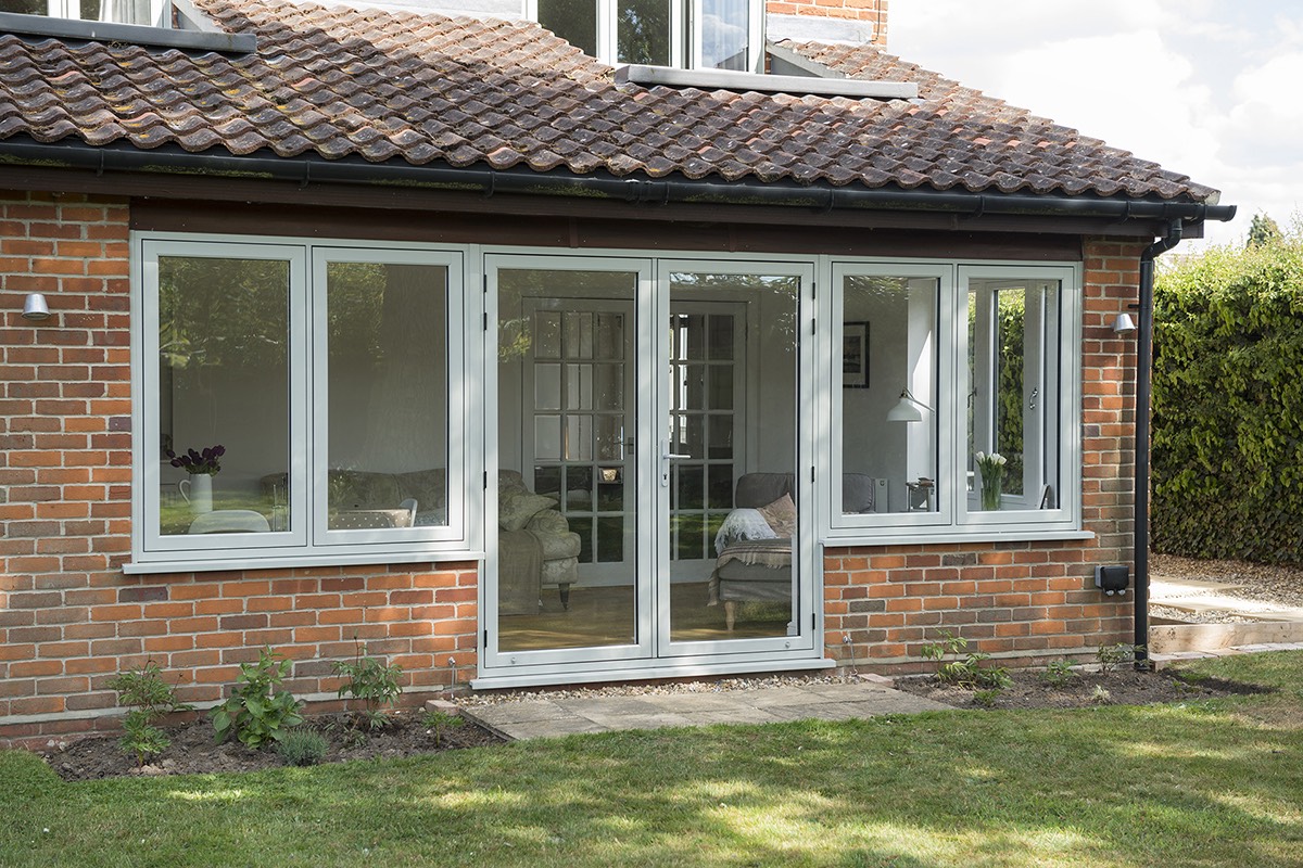 R7 collection windows installed into the back of home with uPVC patio door