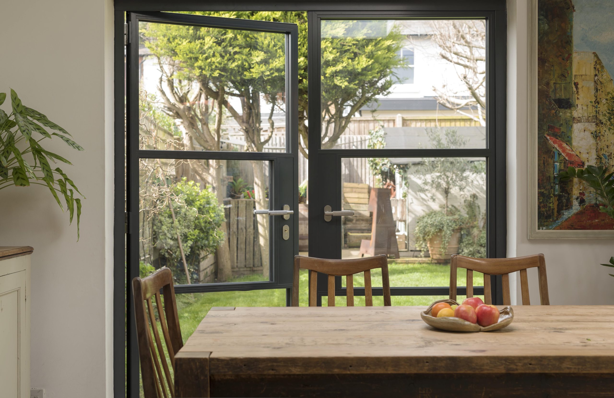 origin aluminium french doors open