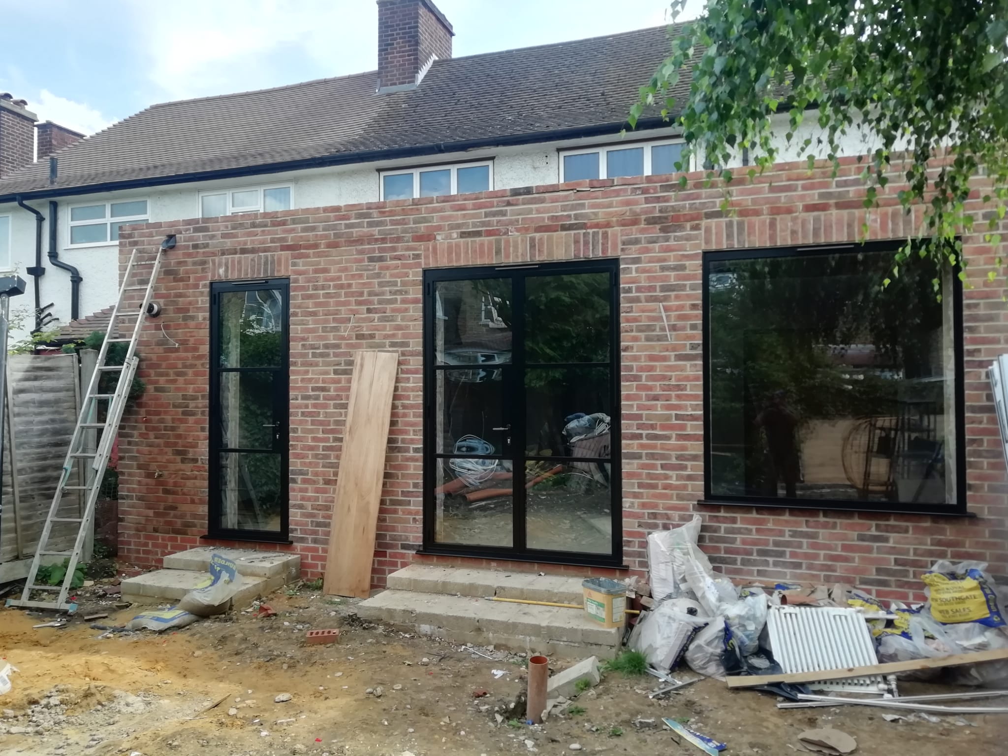 Two Pane Steel Look Door with Steel Look Windows