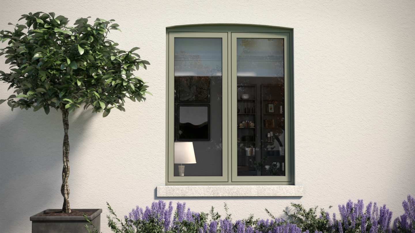 aluk aluminium windows in green