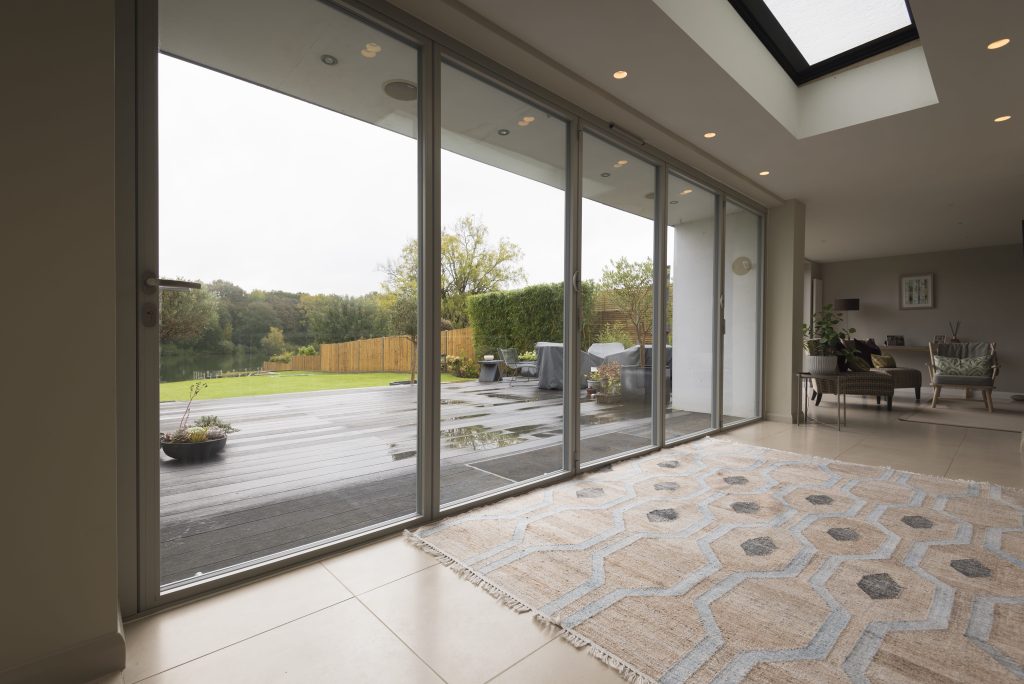 Origin aluminium doors in bi-fold door style